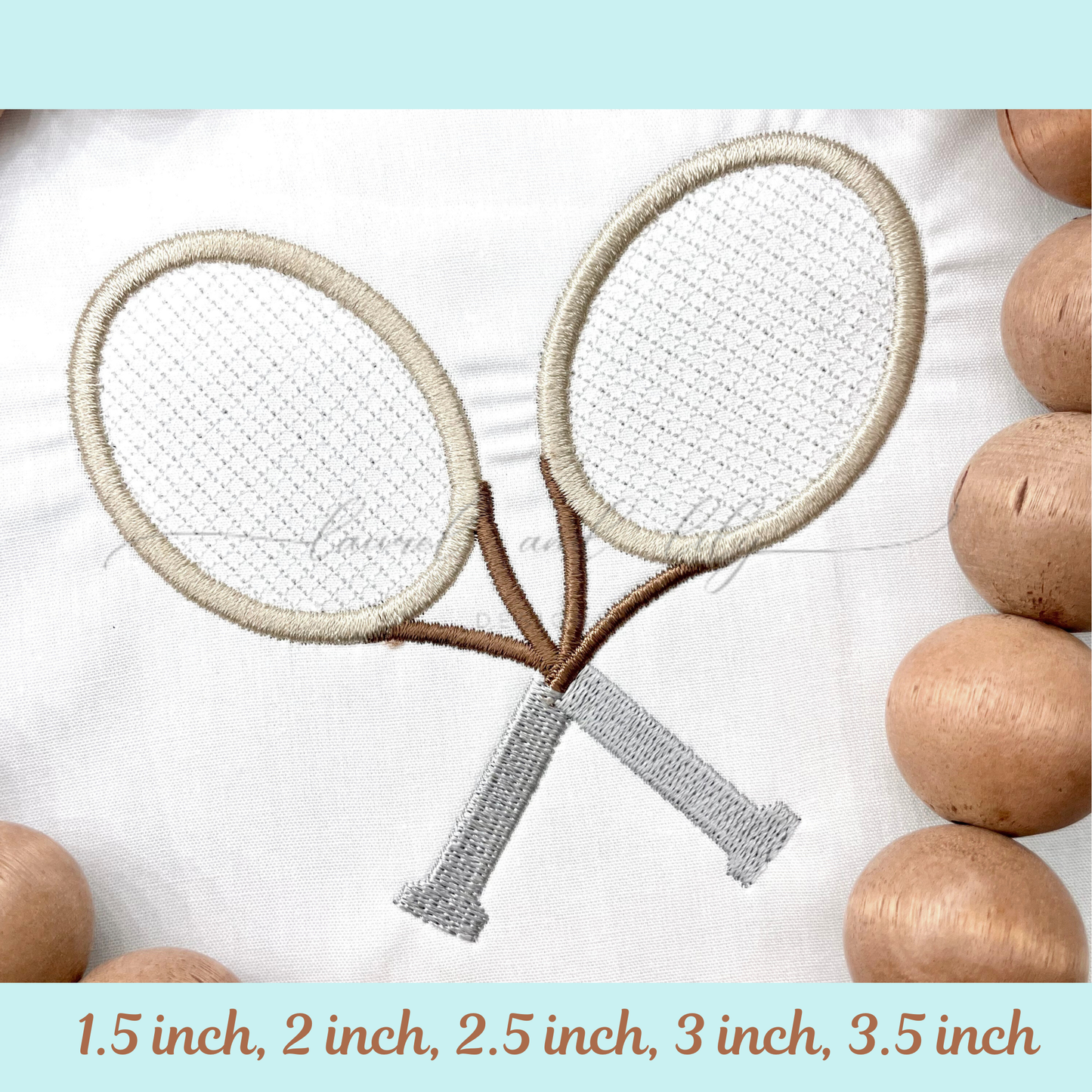 Mini Tennis Rackets Embroidery, Machine Embroidery Design, Small Tennis Racquets (Digital Download)