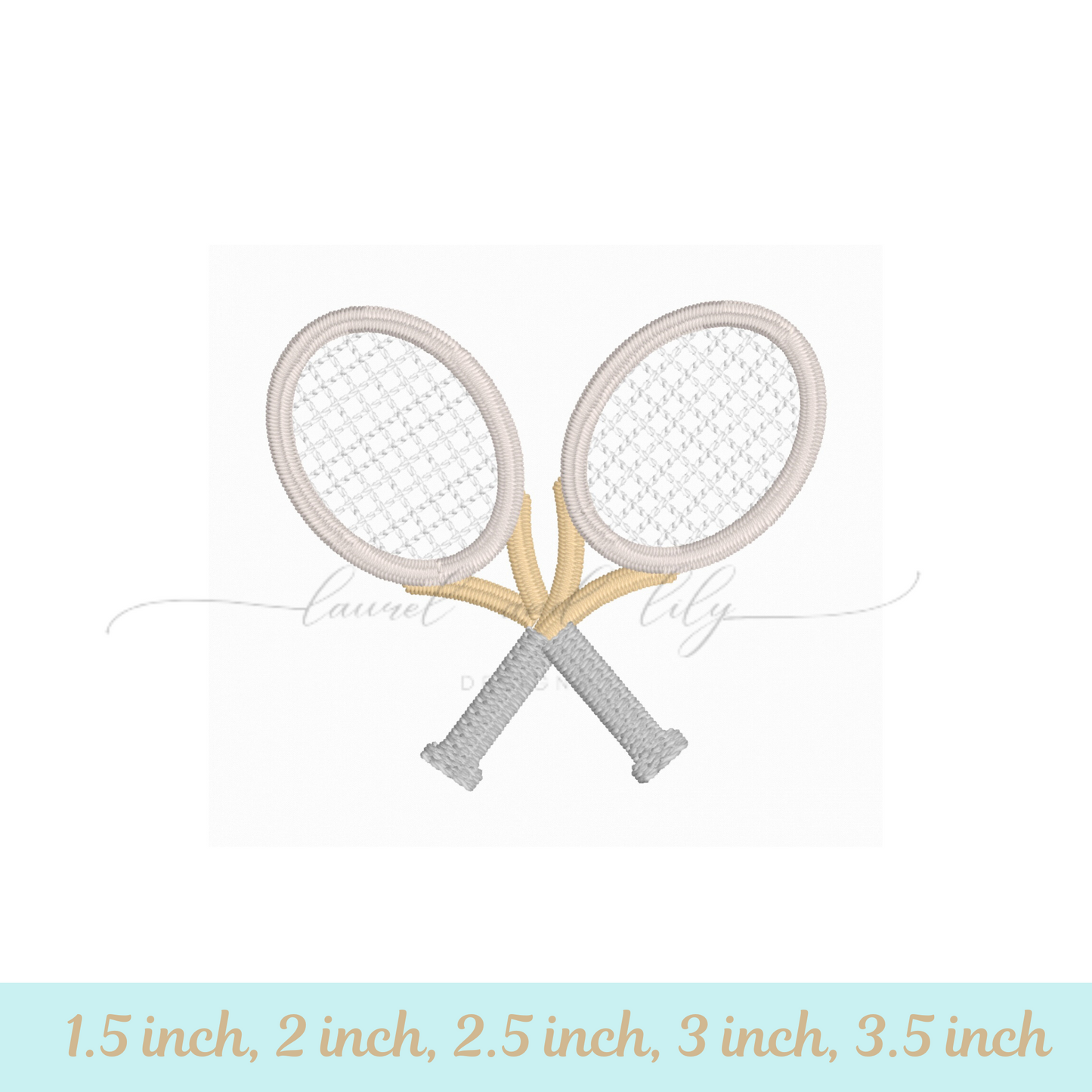 Mini Tennis Rackets Embroidery, Machine Embroidery Design, Small Tennis Racquets (Digital Download)